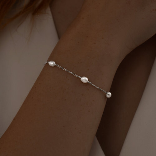 Браслет из серебра с жемчугом из серебро — вид 4