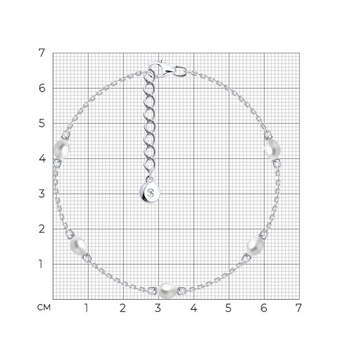 Браслет из серебра с жемчугом из серебро — вид 5
