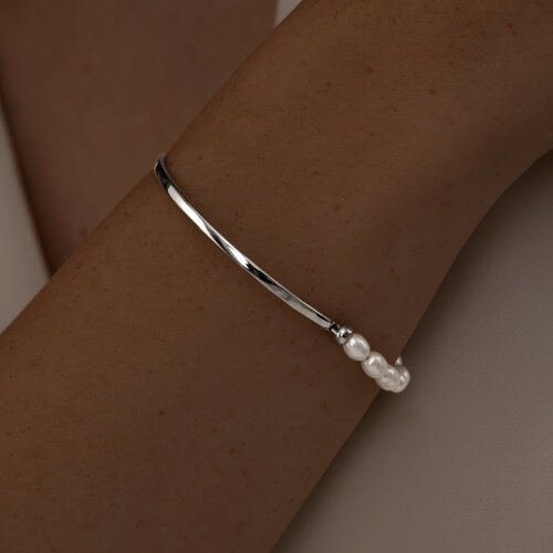 Браслет из серебра с жемчугом из серебро — вид 3