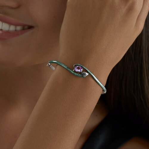 Браслет из серебра с миксом камней из серебро — вид 2