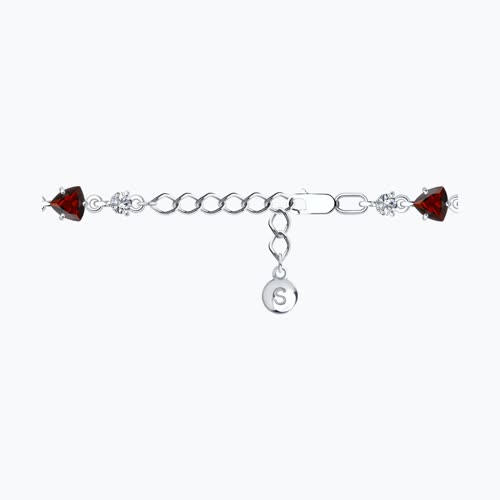 Браслет из серебра с гранатами и фианитами из серебро — вид 3