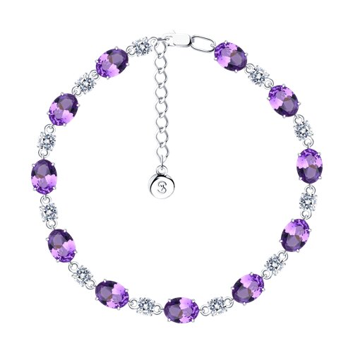 Браслет из серебра с ситаллами и фианитами - видео на модели