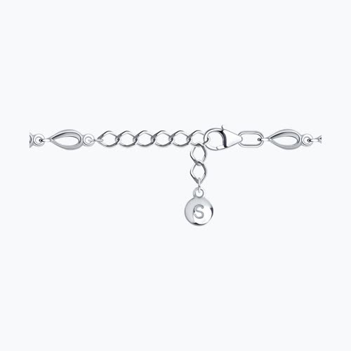 Браслет из серебра с гранатами и фианитами из родированное серебро — вид 5