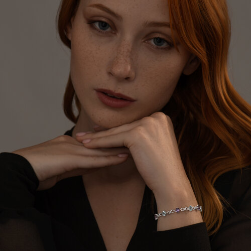 Браслет из серебра с миксом камней из серебро — вид 5