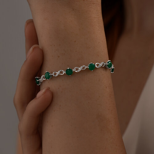 Браслет из серебра с агатами и фианитами из серебро — вид 2