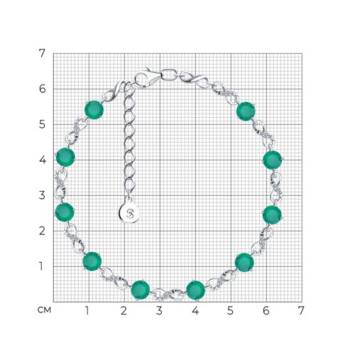Браслет из серебра с агатами и фианитами из серебро — вид 4