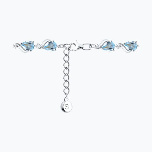 Браслет из серебра с топазами и фианитами из серебро — вид 3