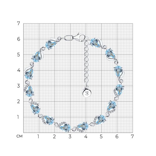 Браслет из серебра с топазами и фианитами из серебро — вид 6