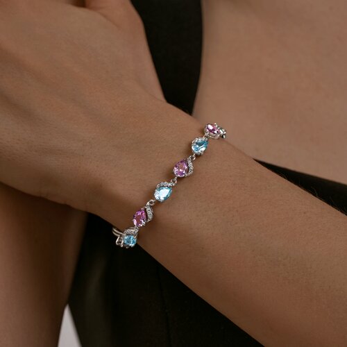 Браслет из серебра с миксом камней из серебро — вид 3