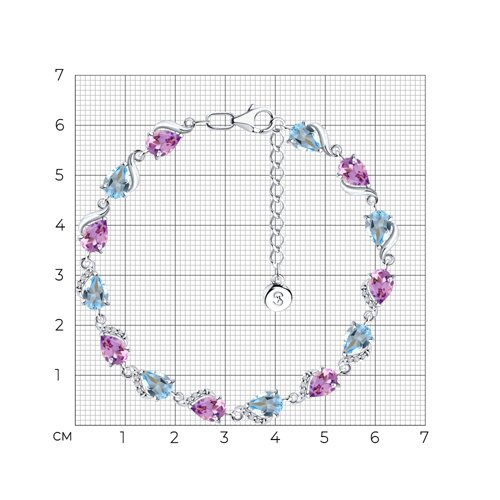Браслет из серебра с миксом камней из серебро — вид 4