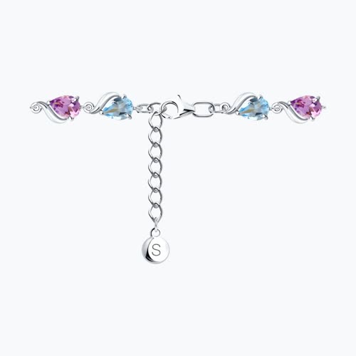 Браслет из серебра с миксом камней из серебро — вид 6