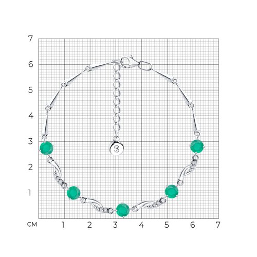 Браслет из серебра с агатами и фианитами из серебро — вид 6