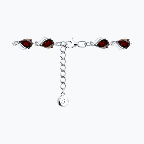 Браслет из серебра с гранатами и фианитами из серебро — вид 5