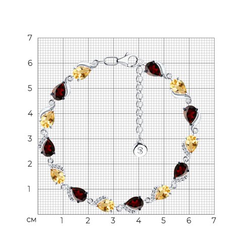 Браслет из серебра с миксом камней из серебро — вид 4