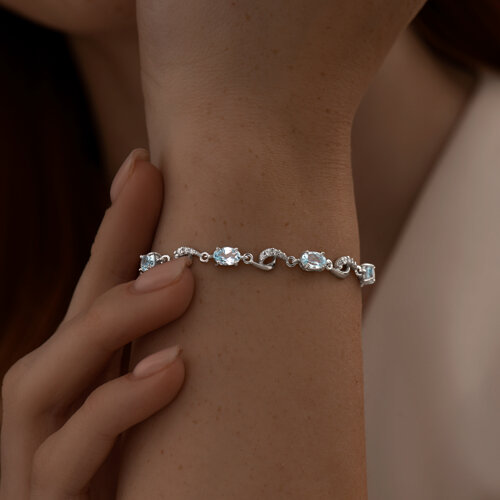 Браслет из серебра с топазами и фианитами из серебро — вид 4