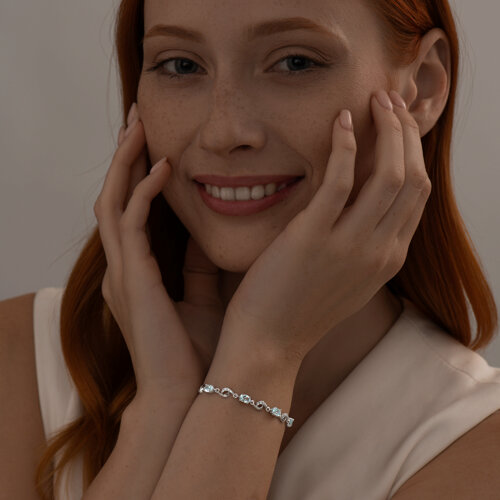 Браслет из серебра с топазами и фианитами из серебро — вид 5