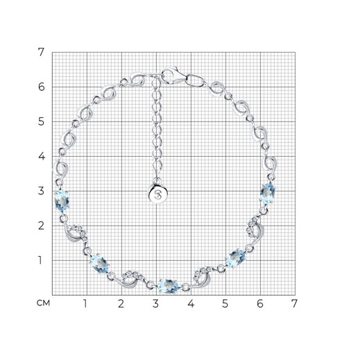 Браслет из серебра с топазами и фианитами из серебро — вид 6