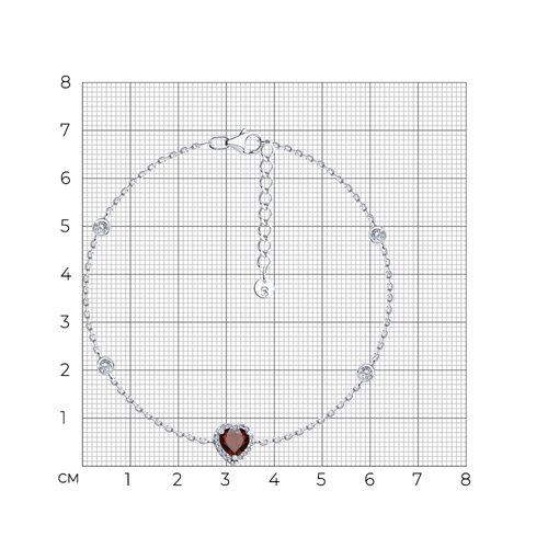 Браслет из серебра с гранатом и фианитами из серебро — вид 3
