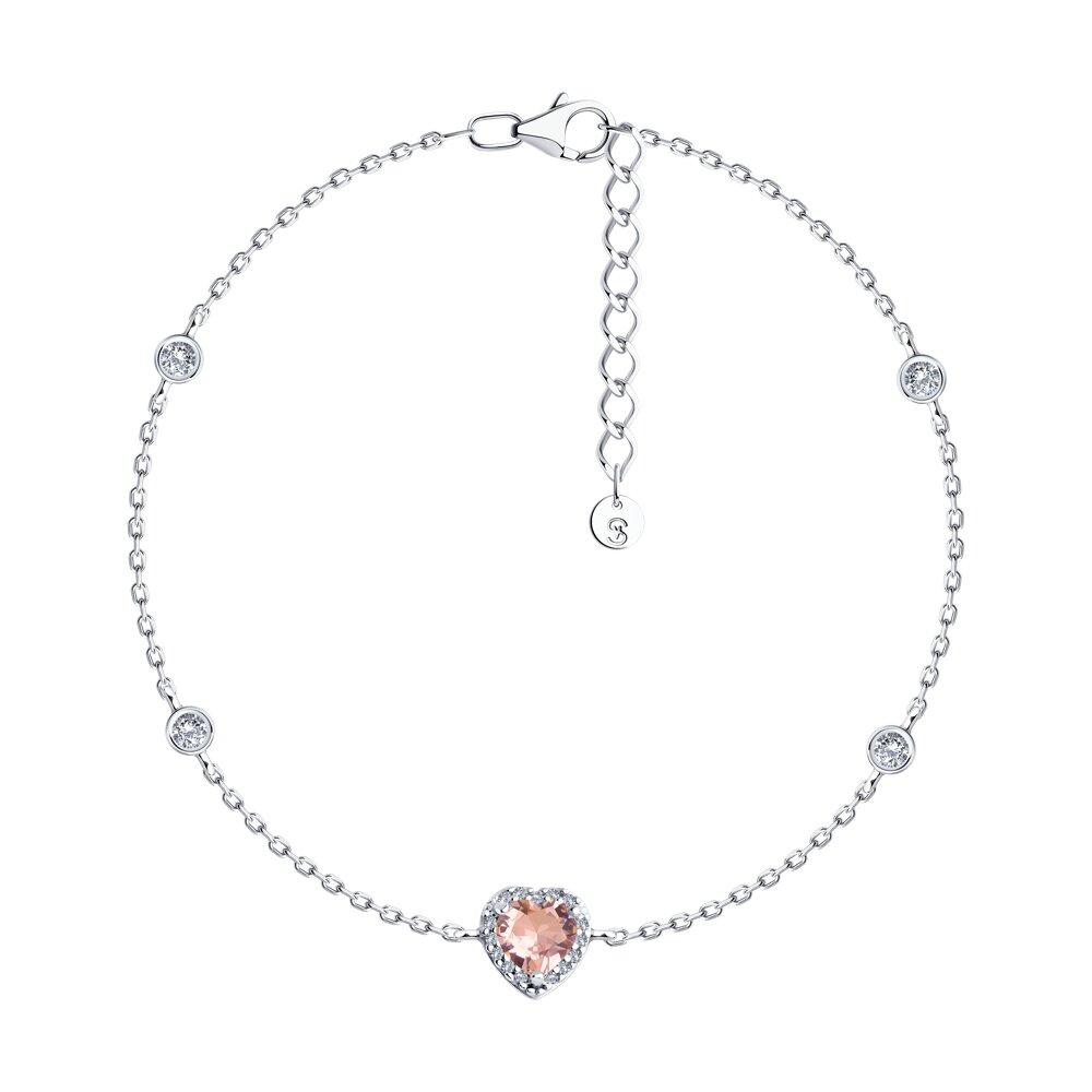 Браслет из серебра с ситаллом и фианитами - видео на модели