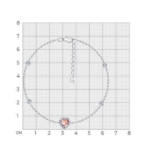 Браслет из серебра с ситаллом и фианитами из серебро — вид 5