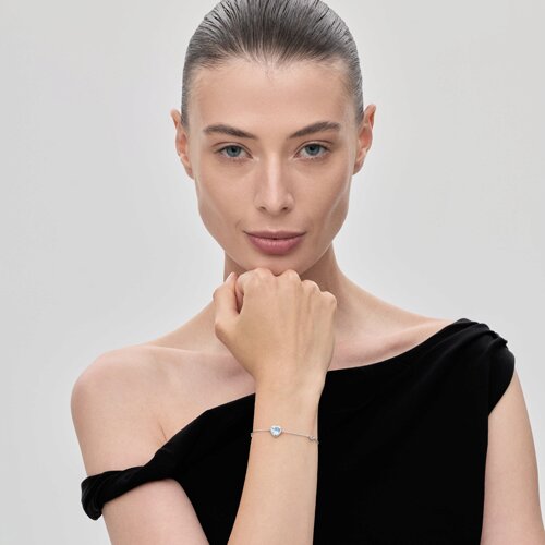 Браслет из серебра с топазом и фианитами из серебро — вид 4