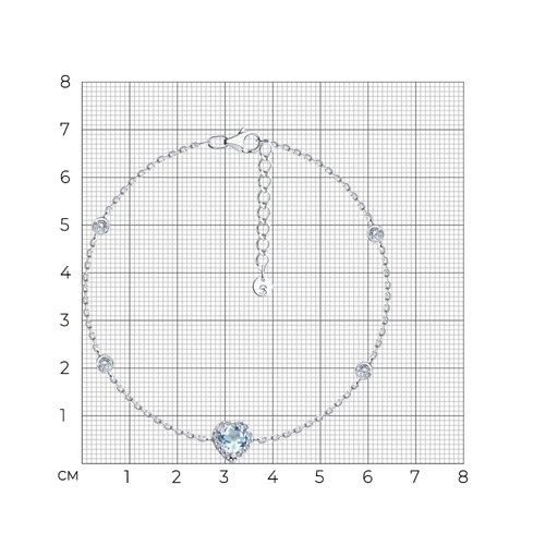 Браслет из серебра с топазом и фианитами из серебро — вид 6