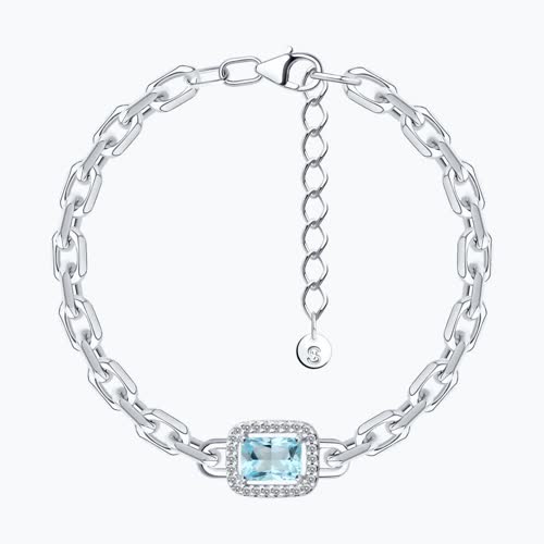 Браслет из серебра с топазом и фианитами - видео на модели