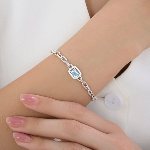 Браслет из серебра с топазом и фианитами из серебро — вид 4