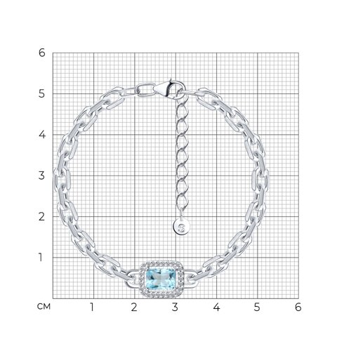 Браслет из серебра с топазом и фианитами из серебро — вид 6