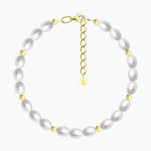 Браслет из золочёного серебра с жемчугом - видео на модели