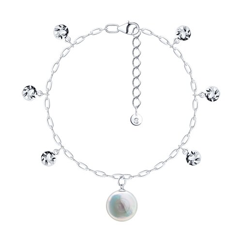 Браслет из серебра с жемчугом - видео