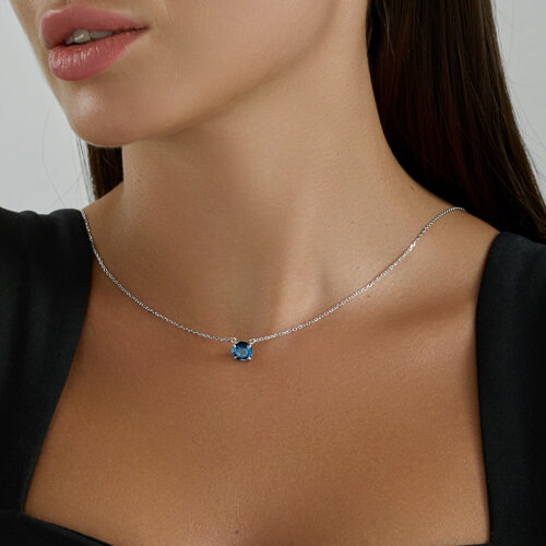 Колье из серебра с лондон топазом из серебро — вид 3