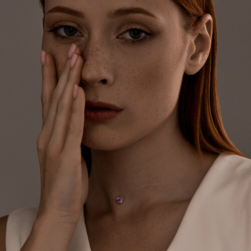 Колье из серебра с аметистом из родированное серебро — вид 3