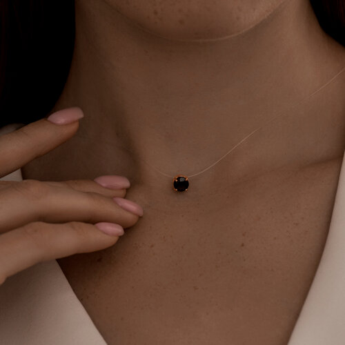 Колье из золочёного серебра с раухтопазом из золочение розовое — вид 2