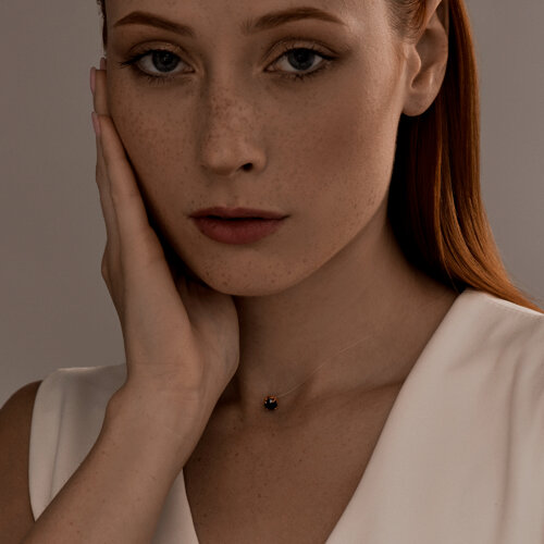 Колье из золочёного серебра с раухтопазом из золочение розовое — вид 3