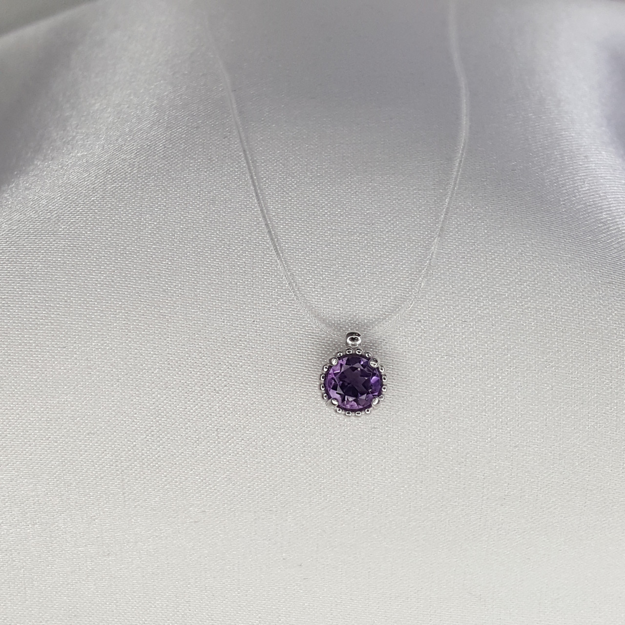 Колье из серебра с аметистом - фото 1