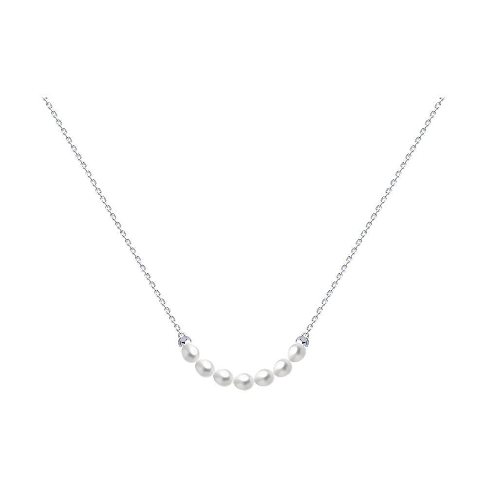 Колье из серебра с жемчугом - видео на модели