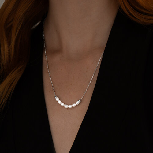 Колье из серебра с жемчугом из серебро — вид 3