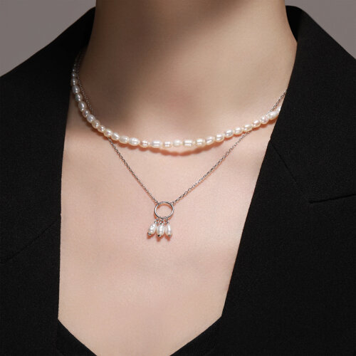 Колье из серебра с жемчугом из серебро — вид 3