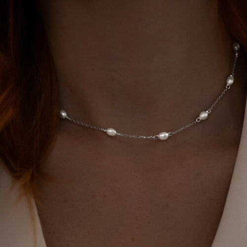 Колье из серебра с жемчугом из серебро — вид 3