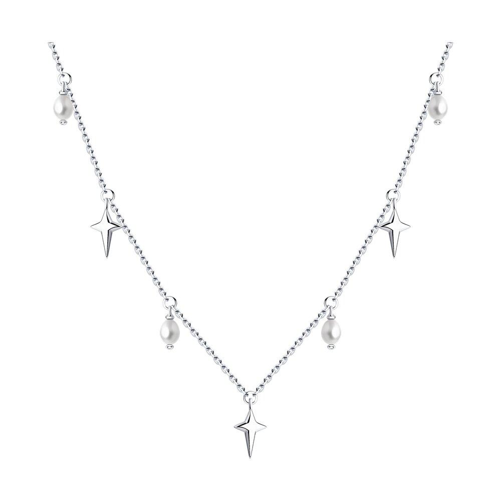 Колье из серебра с жемчугом - видео на модели