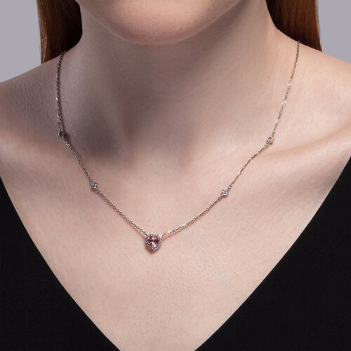 Колье из серебра с ситаллом и фианитами из серебро — вид 3