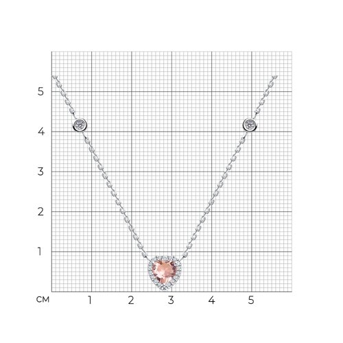 Колье из серебра с ситаллом и фианитами из серебро — вид 4