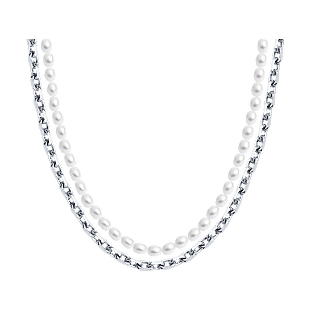 Колье из серебра с жемчугом - видео на модели