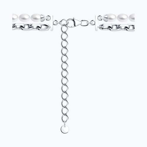 Колье из серебра с жемчугом из серебро — вид 2