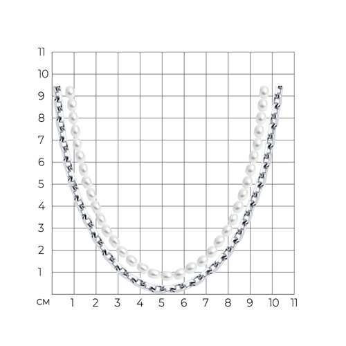 Колье из серебра с жемчугом из серебро — вид 4