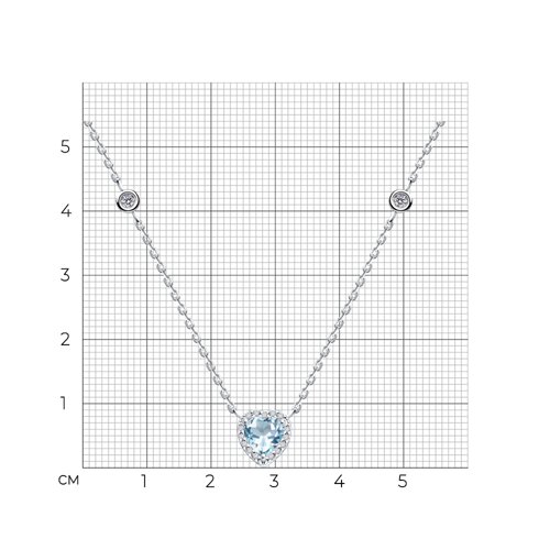Колье из серебра с топазом и фианитами из серебро — вид 4