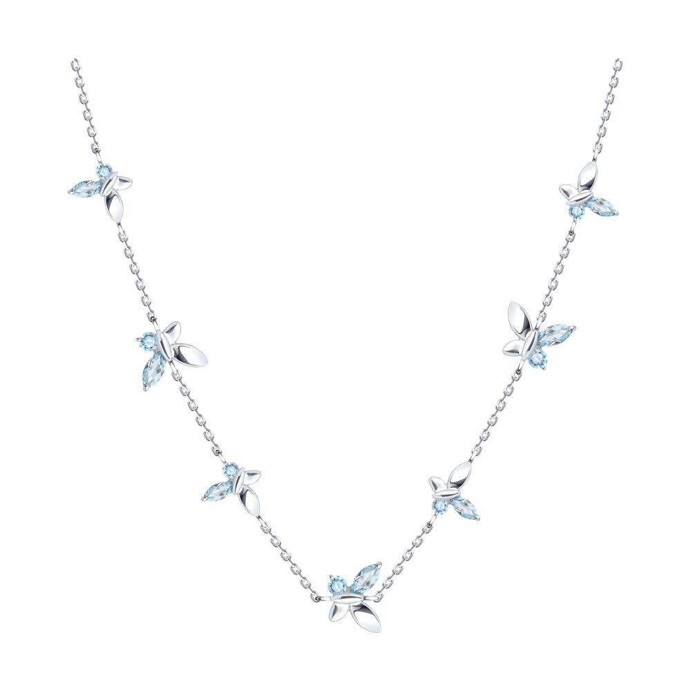 Колье из серебра с топазами - видео на модели