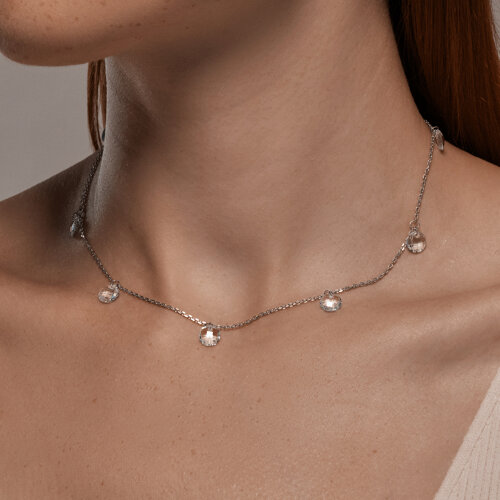 Колье из серебра с топазами из родированное серебро — вид 2