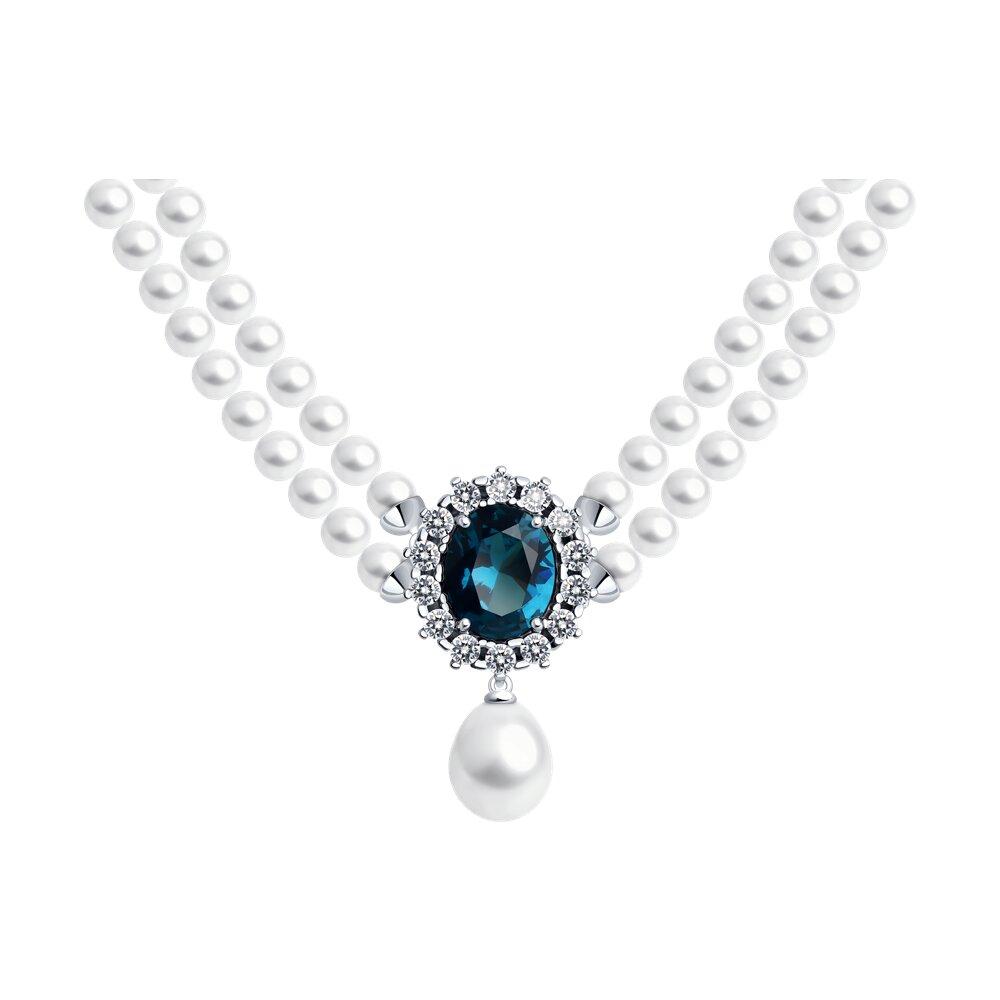 Колье из серебра с жемчугом - видео на модели